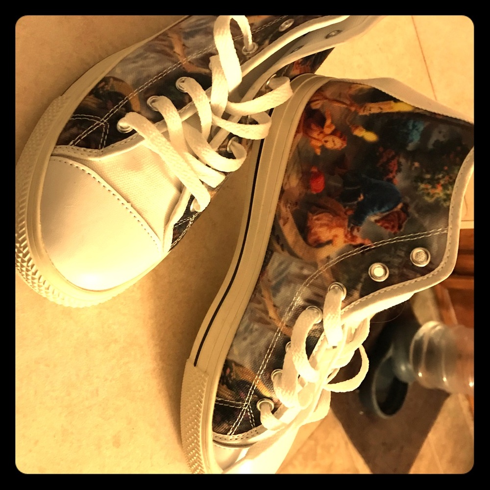 Beauty & The Beast high tops, brand new never worn